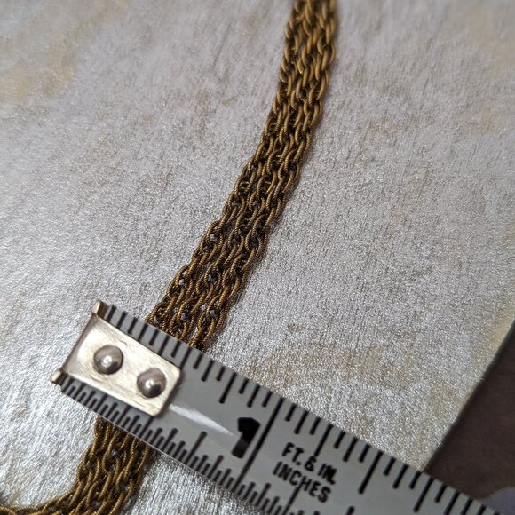 Anchor Serpent Weight Back Clasp Elegant Three Strand Necklace Gold Plated - Picture 8 of 10